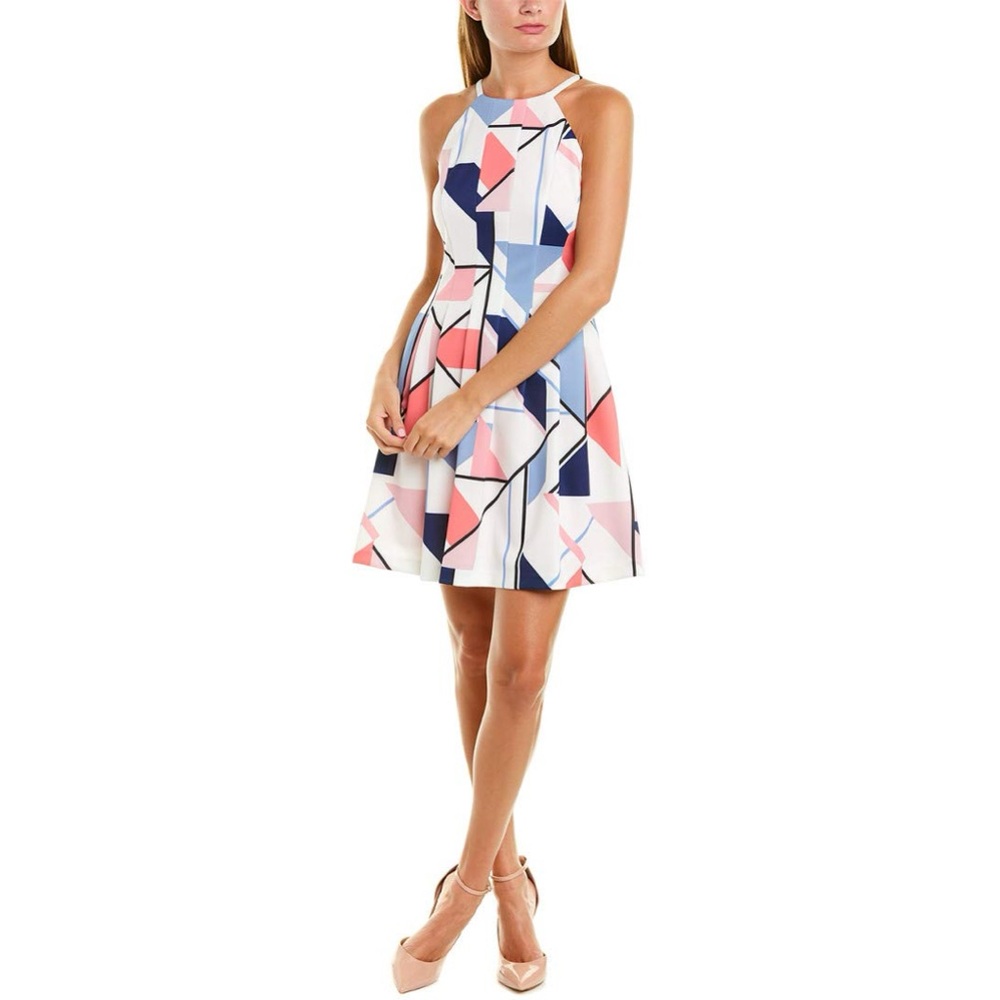Vince Camuto Pink and Blue Halter Sundress